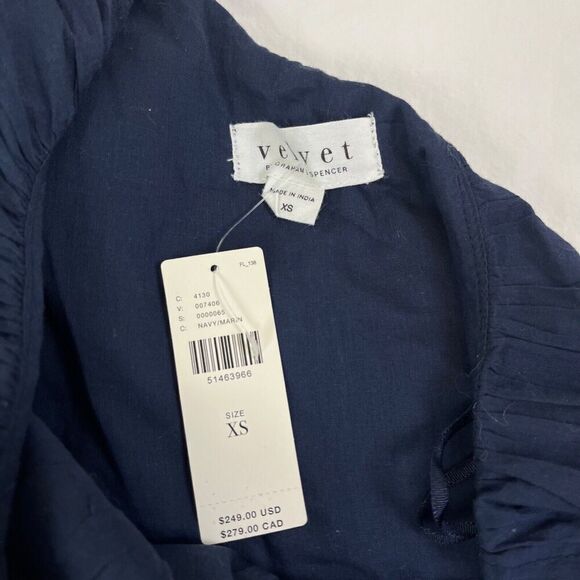 Anthropologie Velvet by Graham & Spencer One-Shoulder Lace Midi Dress XS Blue - Picture 3 of 8